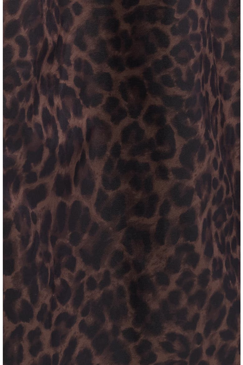 Leopard Bow Front Satin Midi Cocktail Dress, Alternate, color, LEOPARD