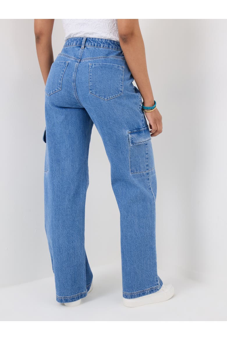 Denim Cargo Pants, Alternate, color, LIGHT BLUE