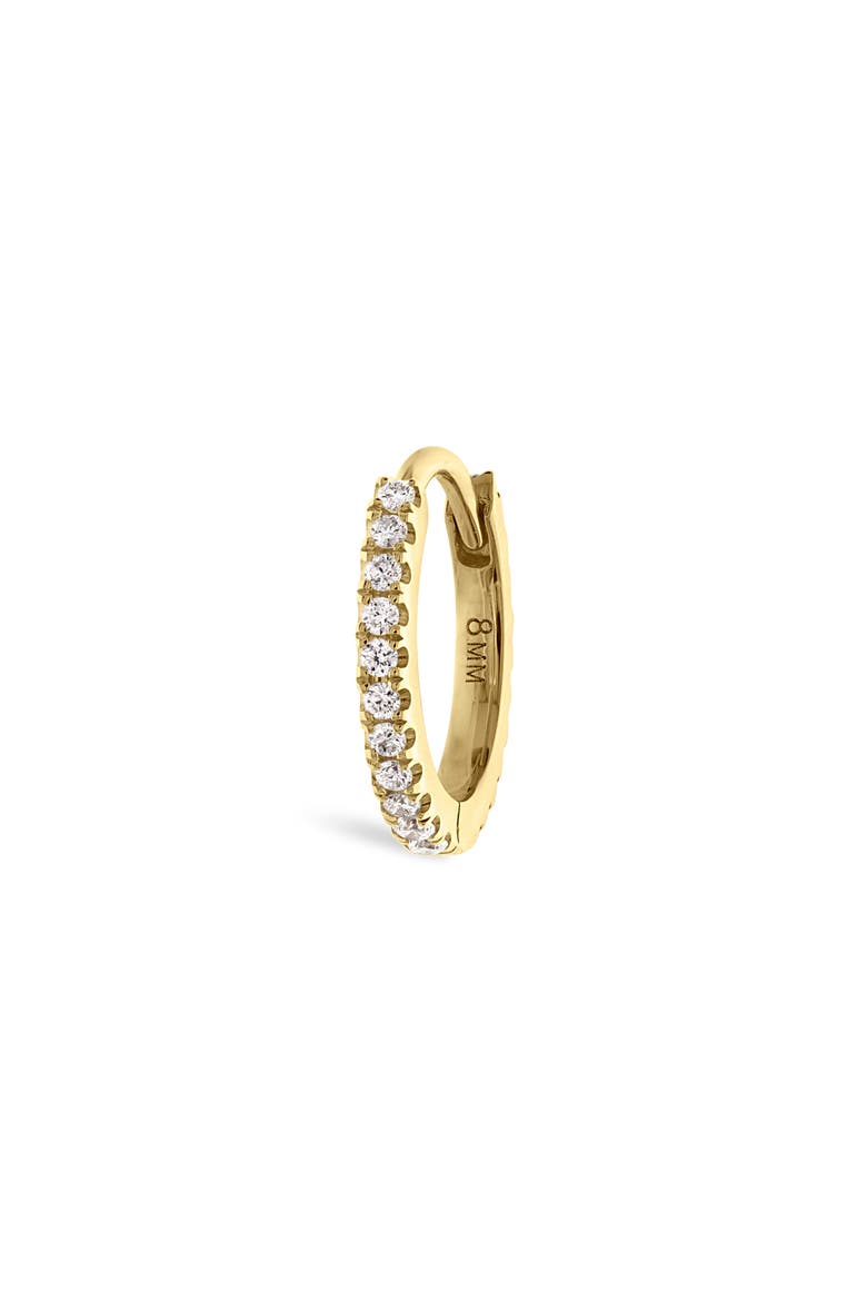 Diamond Eternity Single Hoop Earring, Main, color, 18K YELLOW GOLD/ DIAMOND