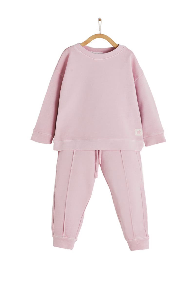 Babycottons Premium Cotton Essentials Sweatshirt Set for Toddler, Main, color, Pink