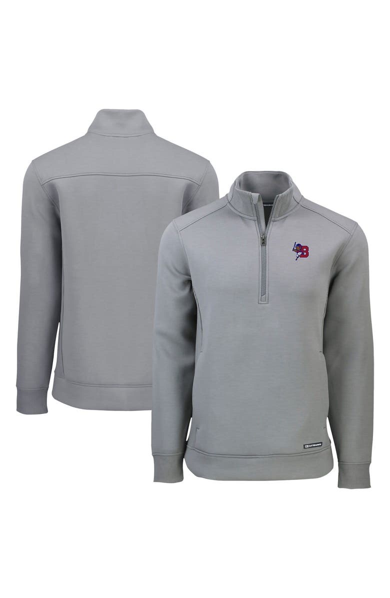 Cutter & Buck Men's Cutter & Buck  Gray Buffalo Bisons Roam Eco Recycled Quarter-Zip Pullover, Main, color, 