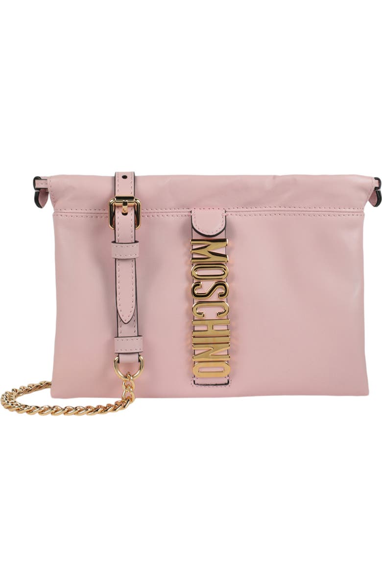 Moschino Belt Logo Crossbody Bag, Main, color,
