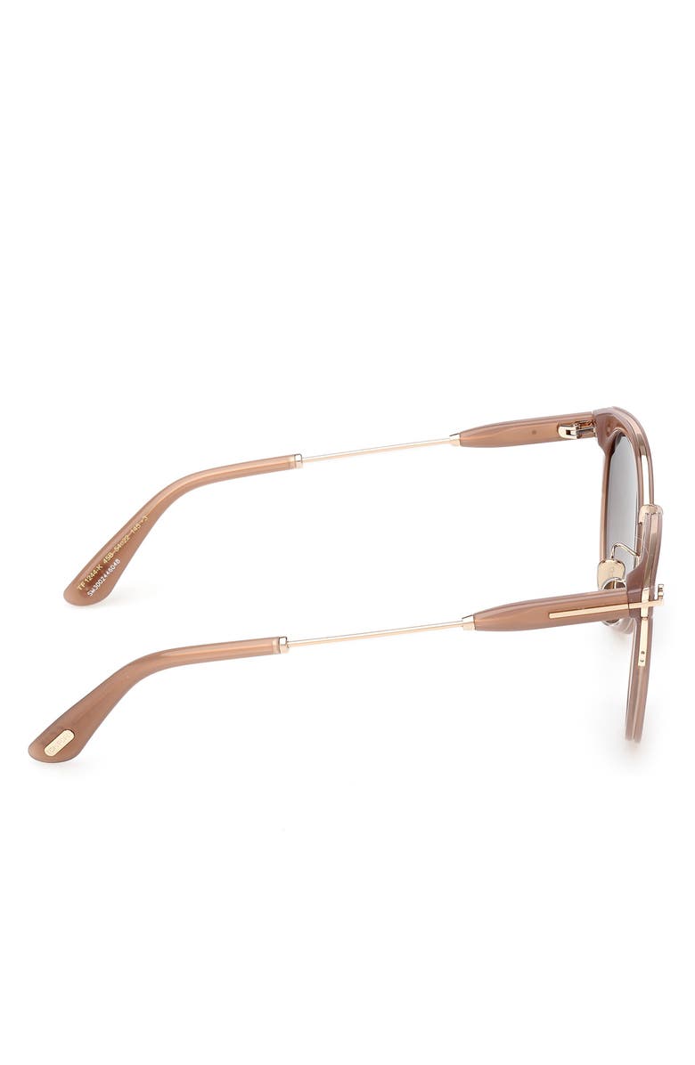 TOM FORD 54mm Round Sunglasses, Alternate, color, Beige Rose Gold / Grad Smoke