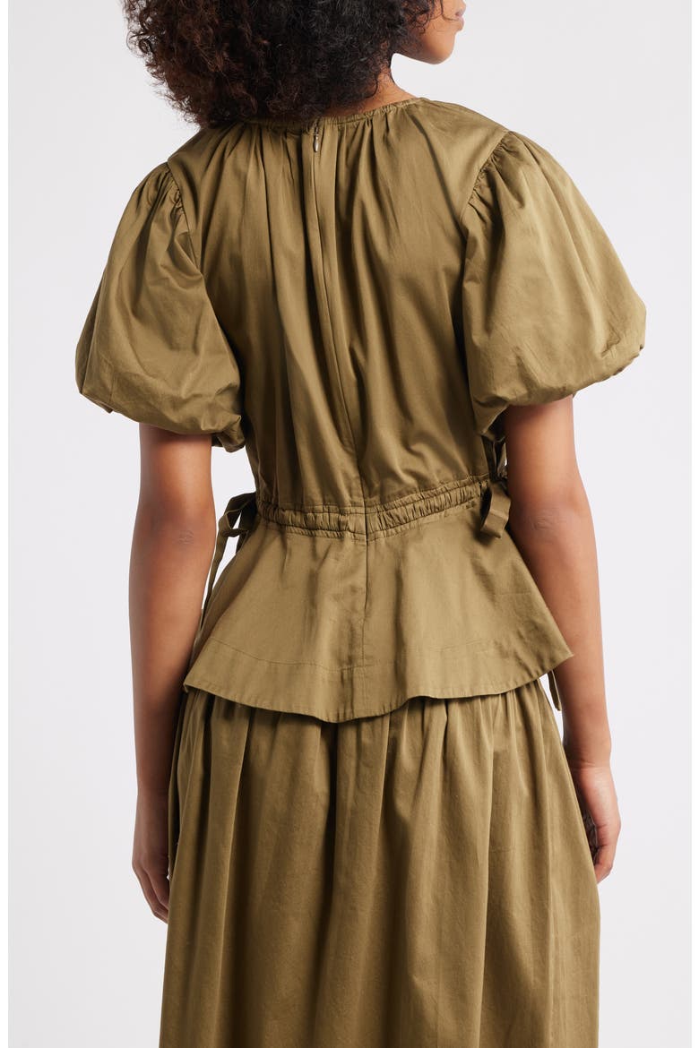 Hadley Ruched Organic Cotton Top, Alternate, color, OLIVE