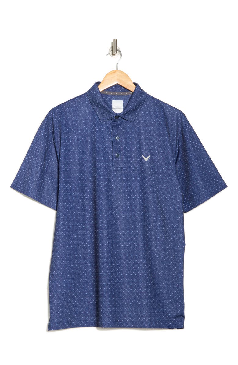 Callaway Chevron Print Twill Polo, Alternate, color, Peacoat