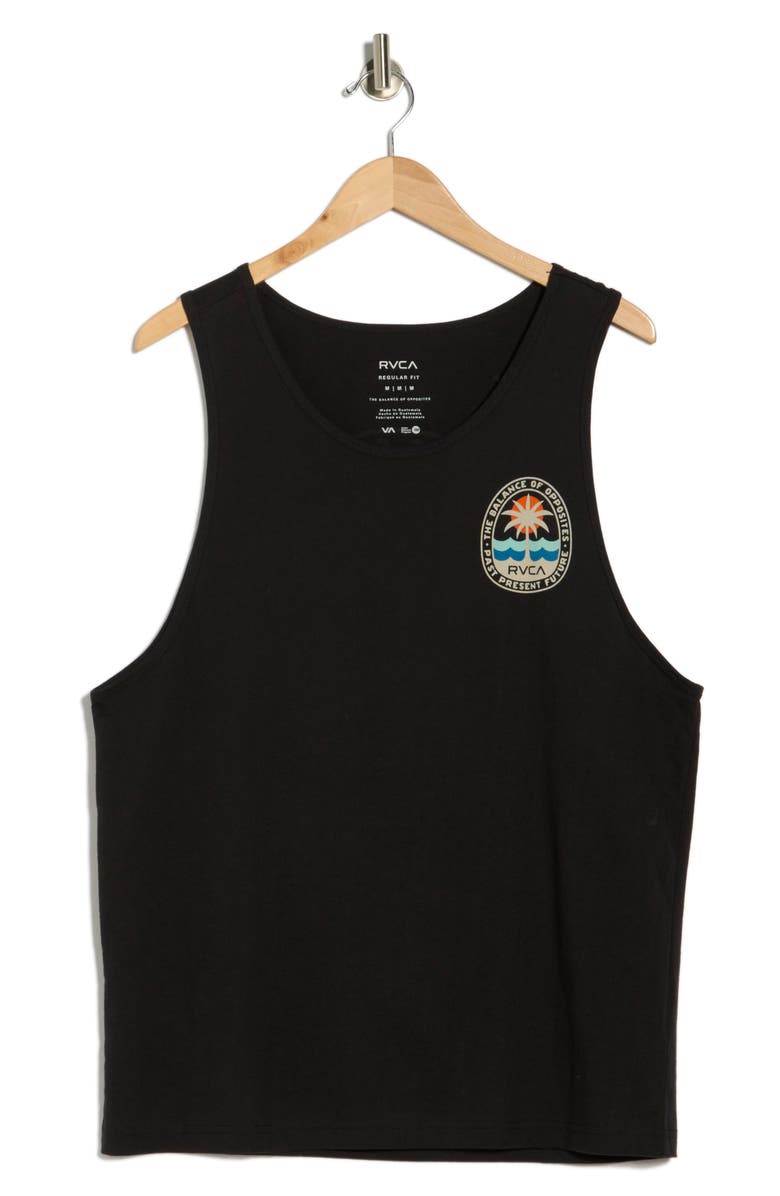 RVCA Palm Patch Tank, Alternate, color, Black