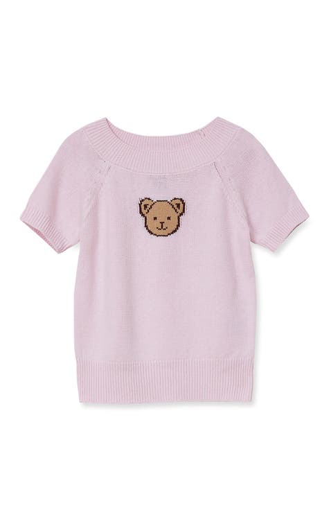 Girls Short Sleeve Fitted Sweater