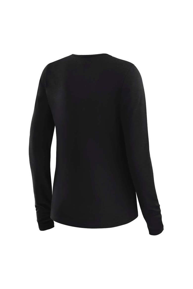Women's WEAR by Erin Andrews x Gracie Hunt Black Tampa Bay Buccaneers Mesh Panel Long Sleeve T-Shirt, Alternate, color, Black