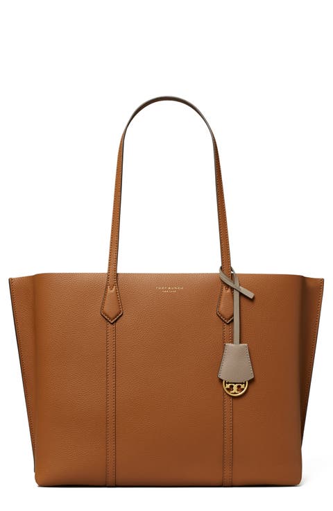 Perry Triple Compartment Leather Tote
