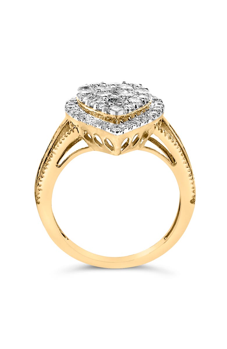 Haus of Brilliance 10K Gold Over Silver 1 1/2 Cttw Diamond Pear Shape Cocktail Ring, Alternate, color, Yellow Gold Over Silver