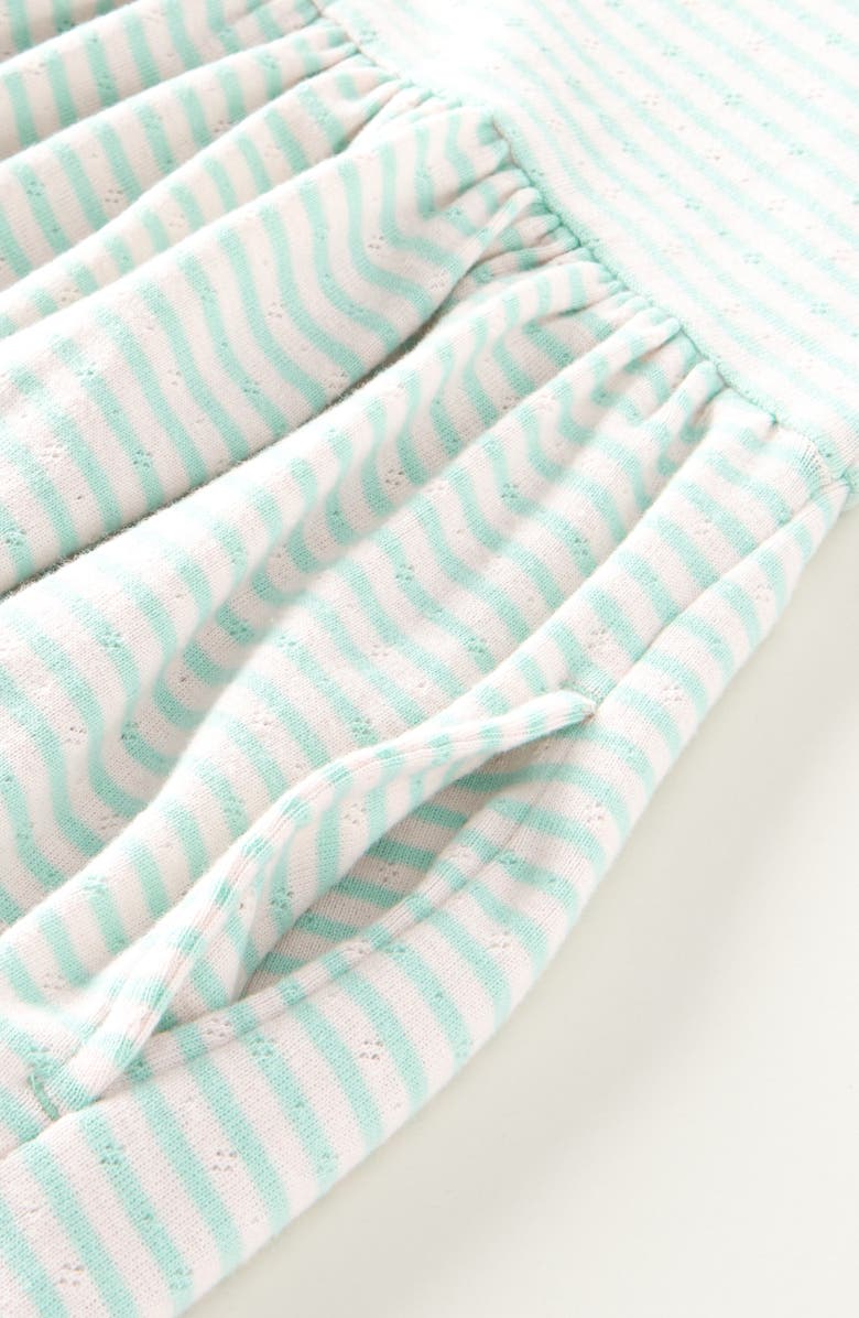 Tucker + Tate Kids' Pointelle Puff Sleeve Stretch Cotton Dress, Alternate, color, Green Flora Faye Stripe