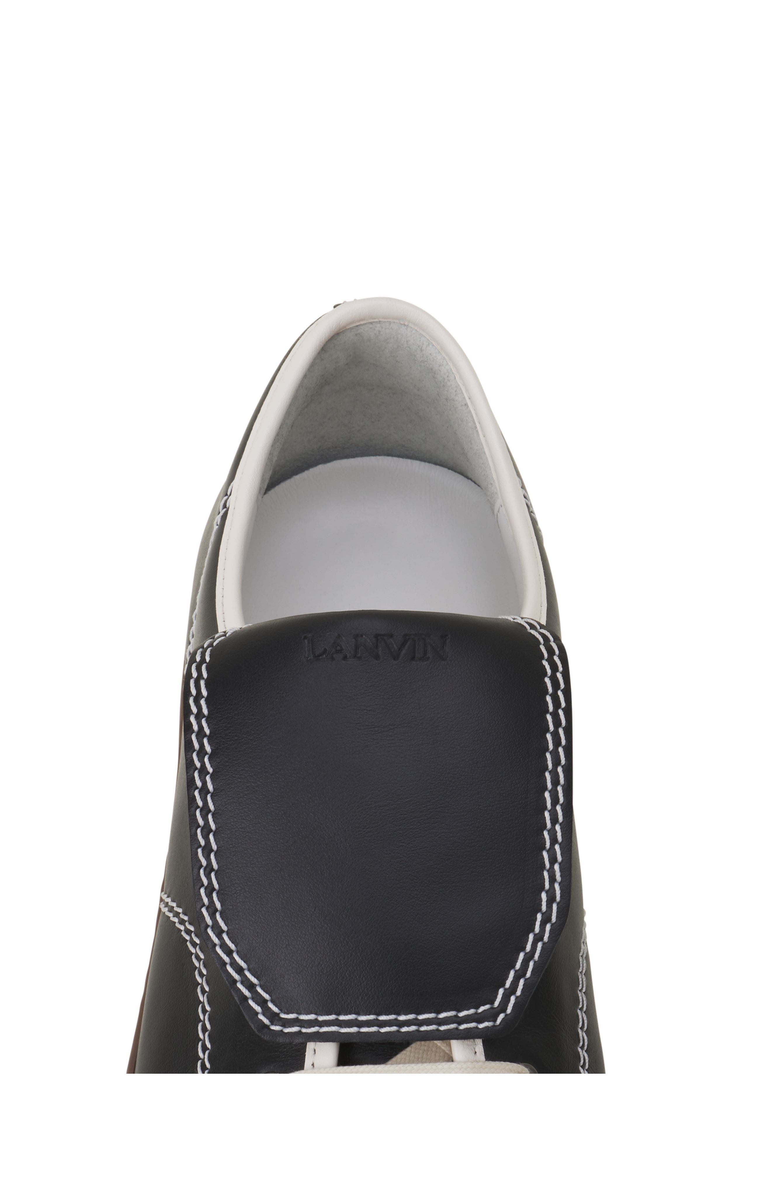 Lanvin Dbb1 Sneakers With Leather Tongue, Alternate, color, Noir/Blanc Cassé