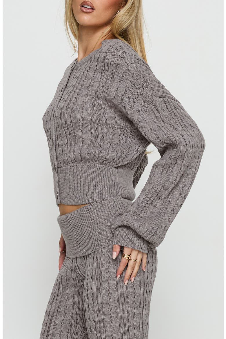 Baleigh Cable Stitch Cardigan, Alternate, color, GREY