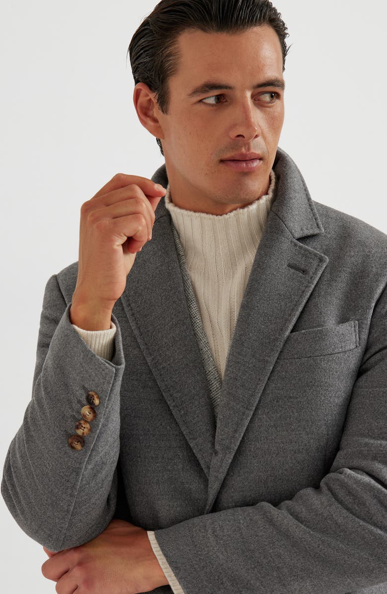 Brunello Cucinelli Handcrafted coat, Alternate, color, Medium Grey