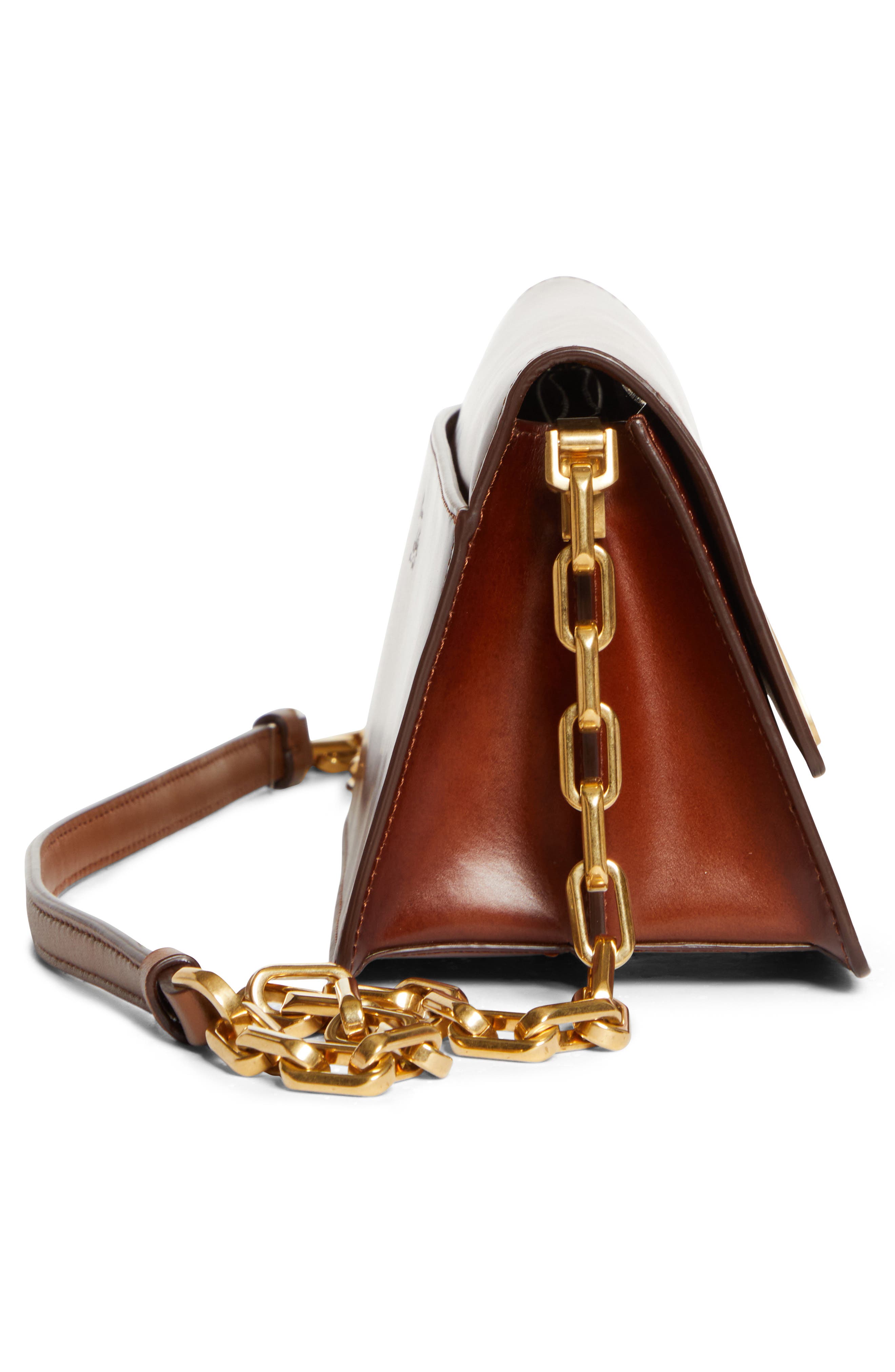 Christian Louboutin Bettina Leather Crossbody Bag, Alternate, color, X235 Cognac/Gold