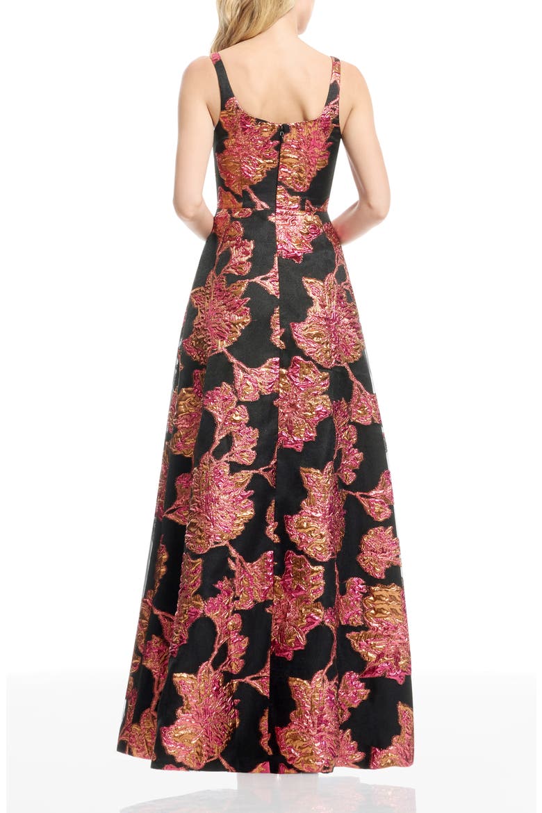 Vienna Jacquard Sleeveless Gown, Alternate, color, FUCHSIA MULTI