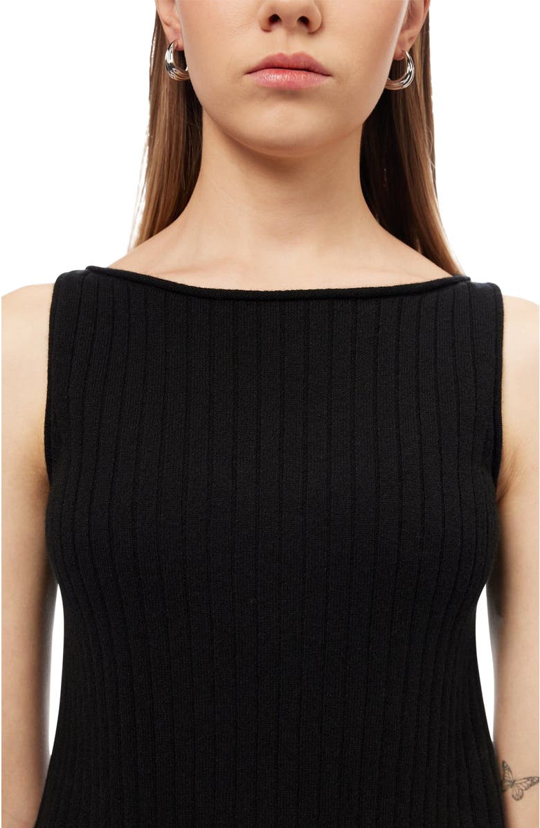 GOBI Mongolian Cashmere Cashmere Crop Top, Alternate, color, Black