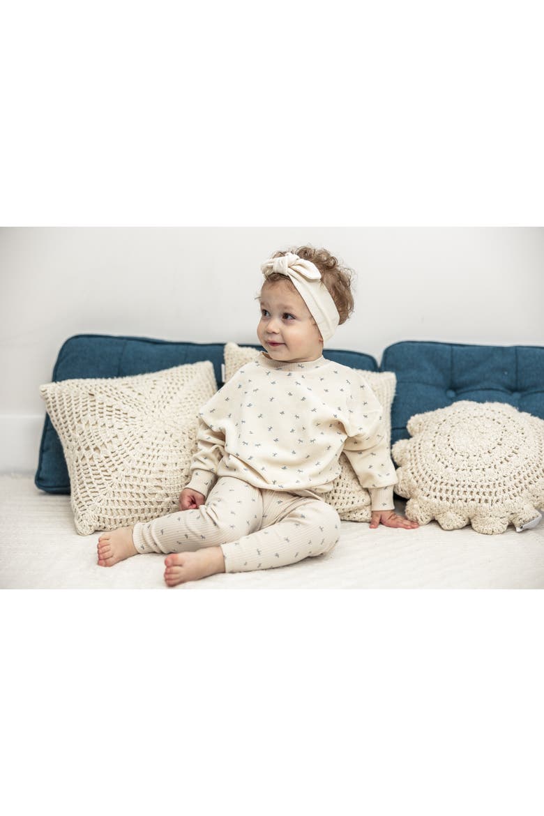 Firefly Velour 2 Piece Long Sleeve Top and Leggings Set, Alternate, color, Beige