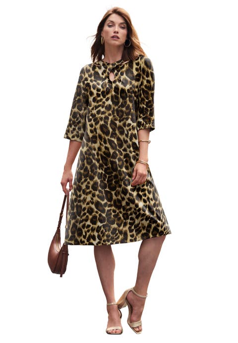 Keyhole A Line T Shirt Dress