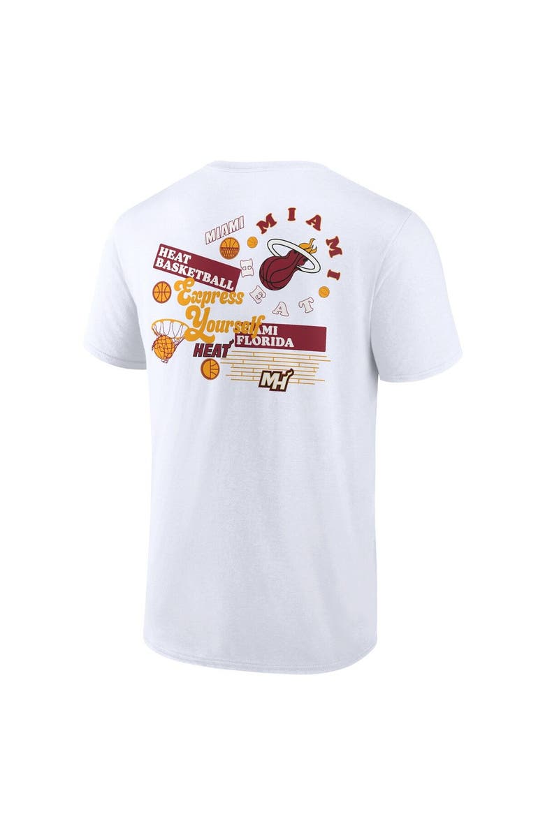 FANATICS Men's Fanatics Branded White Miami Heat Street Collective T-Shirt, Alternate, color, White