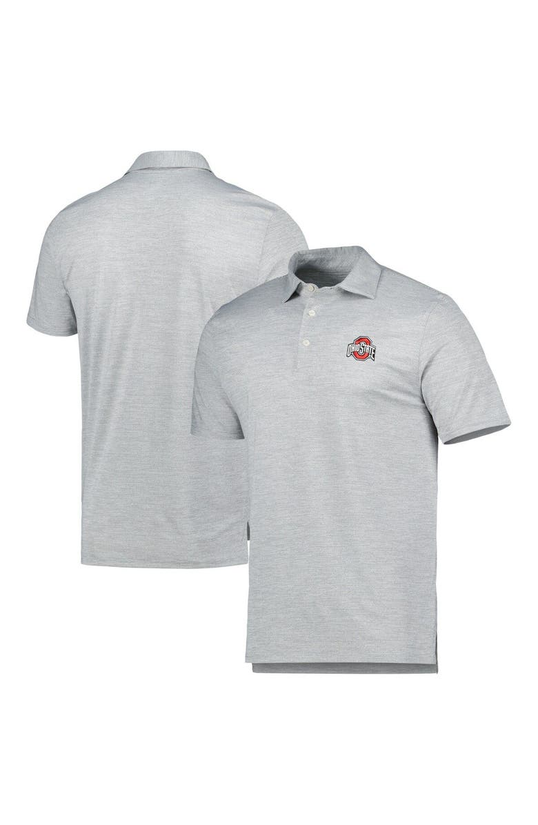 Southern Tide Men's Southern Tide Black Ohio State Buckeyes Driver Space Dye Performance Polo, Main, color,