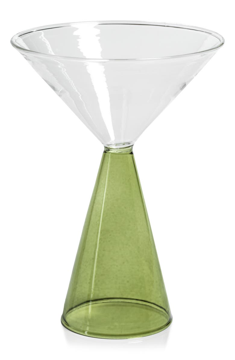 Zodax Viterbo Set of 4 Martini Glasses, Main, color, Clear/ Green
