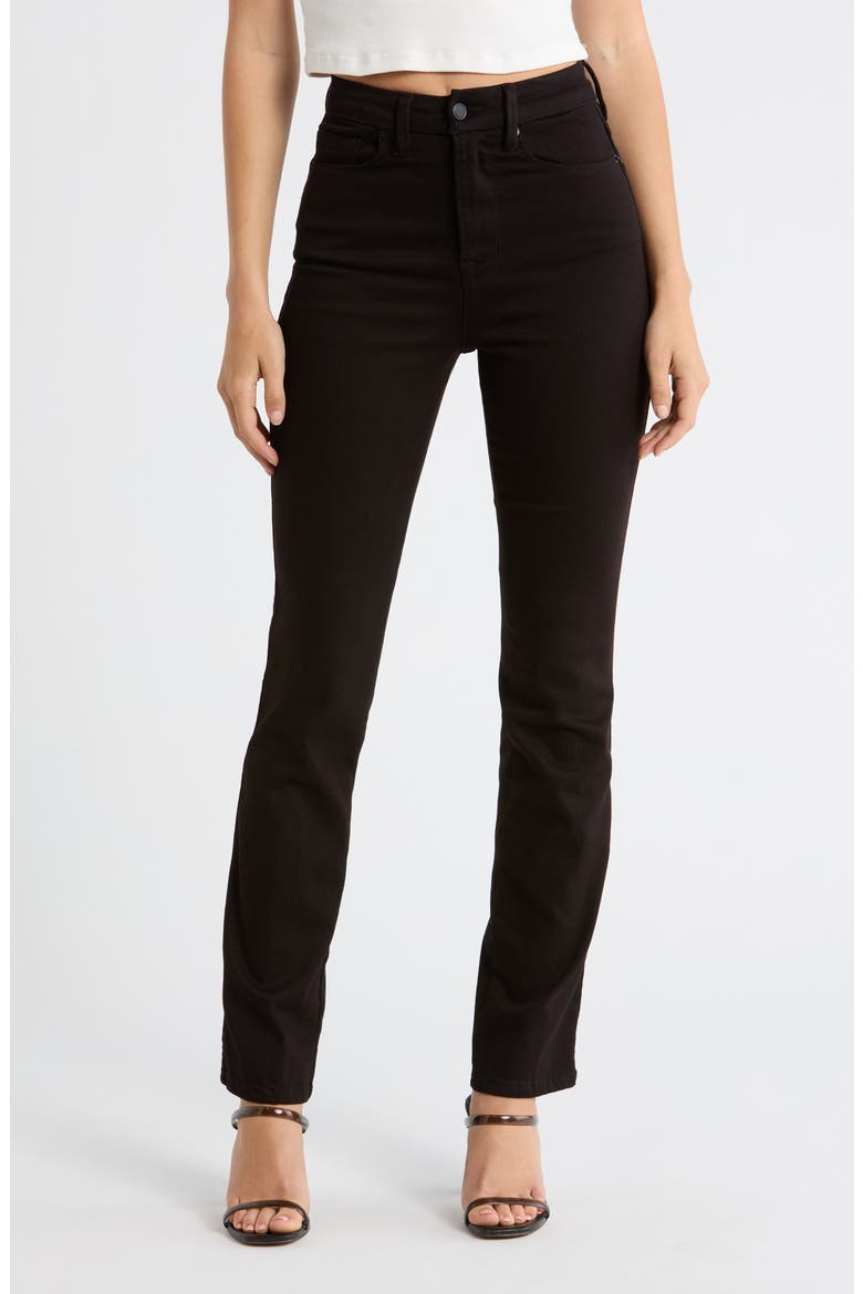 Good Curve Never Fade High Waist Straight Leg Jeans, Main, color, BLACK001
