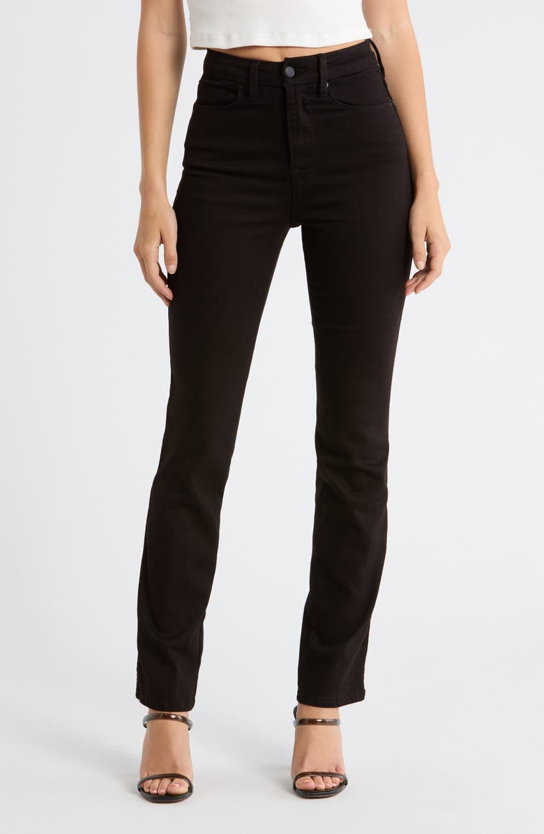 Good American Good Curve Never Fade High Waist Straight Leg Jeans, Main, color, Black001