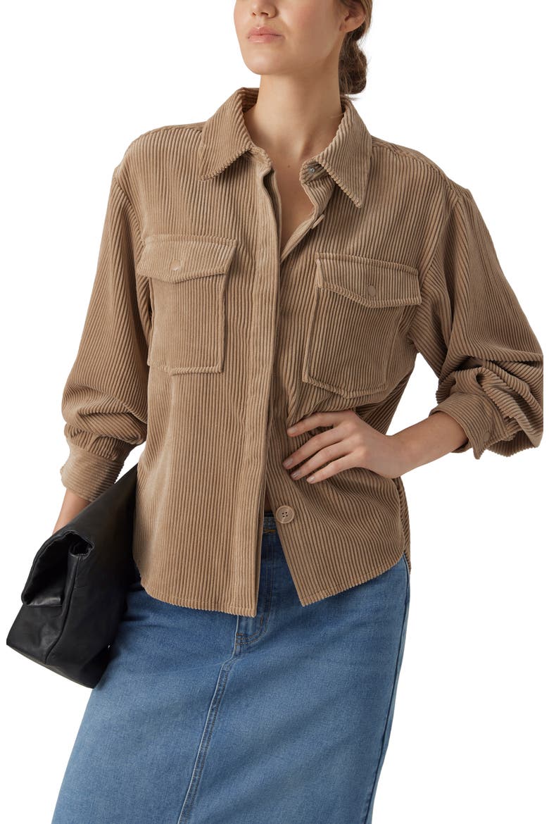 Sascha Corduroy Shirt, Main, color, SILVER MINK