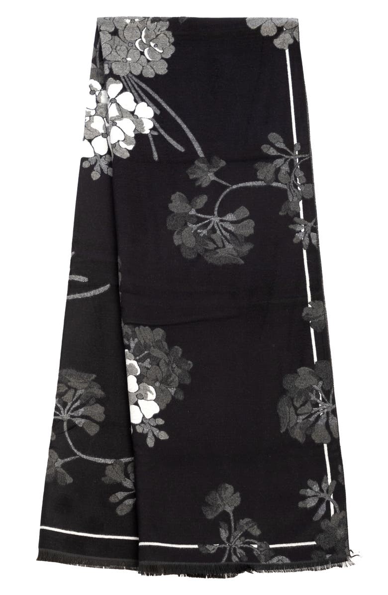 SAACHI Floral Reversible Scarf, Alternate, color, Black