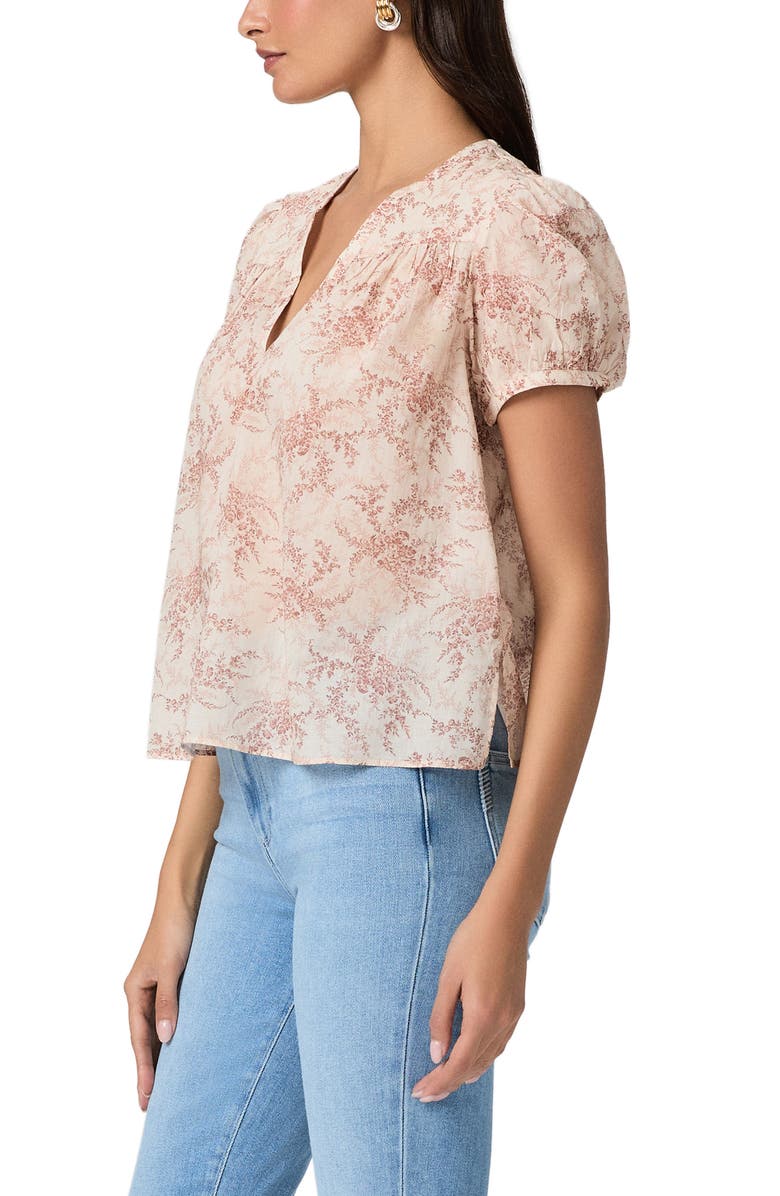 PAIGE Marlena Floral Cotton Top, Alternate, color, Bone / Sunset
