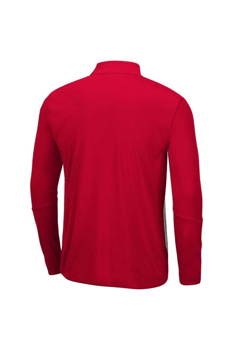 Men's Colosseum Heathered Gray/Scarlet Nebraska Huskers Prospect Quarter-Zip Jacket, Alternate, color, Heather Gray