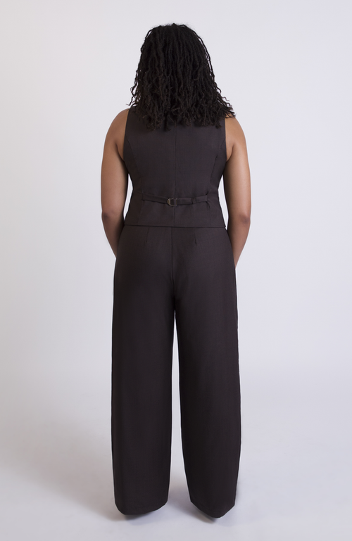 Aam The Label The Wool Wide Leg Pant For Full Hips And Thighs In Brown