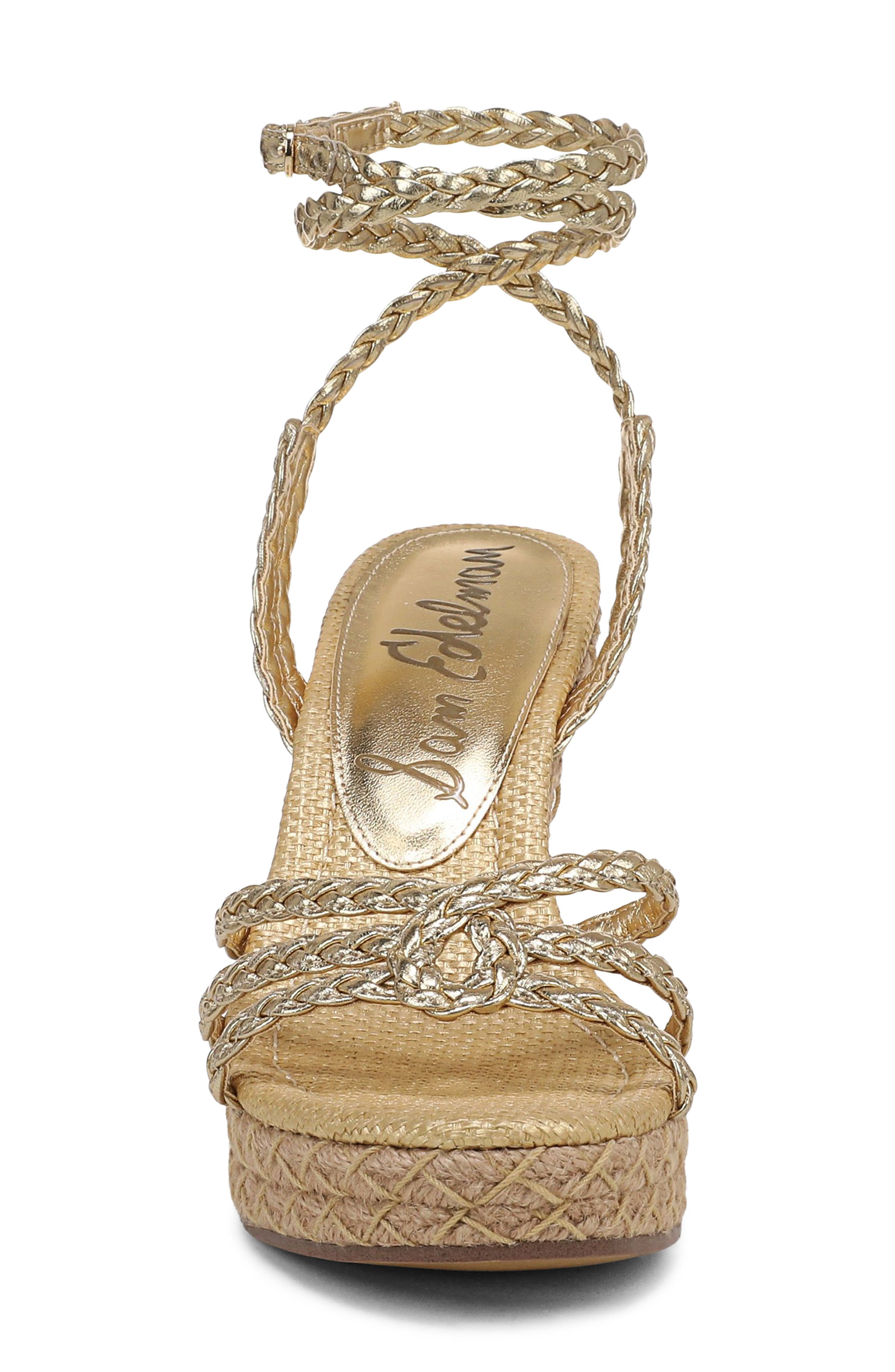 Mindie Espadrille Ankle Strap Platform Wedge Sandal, Alternate, color, AMBER GOLD