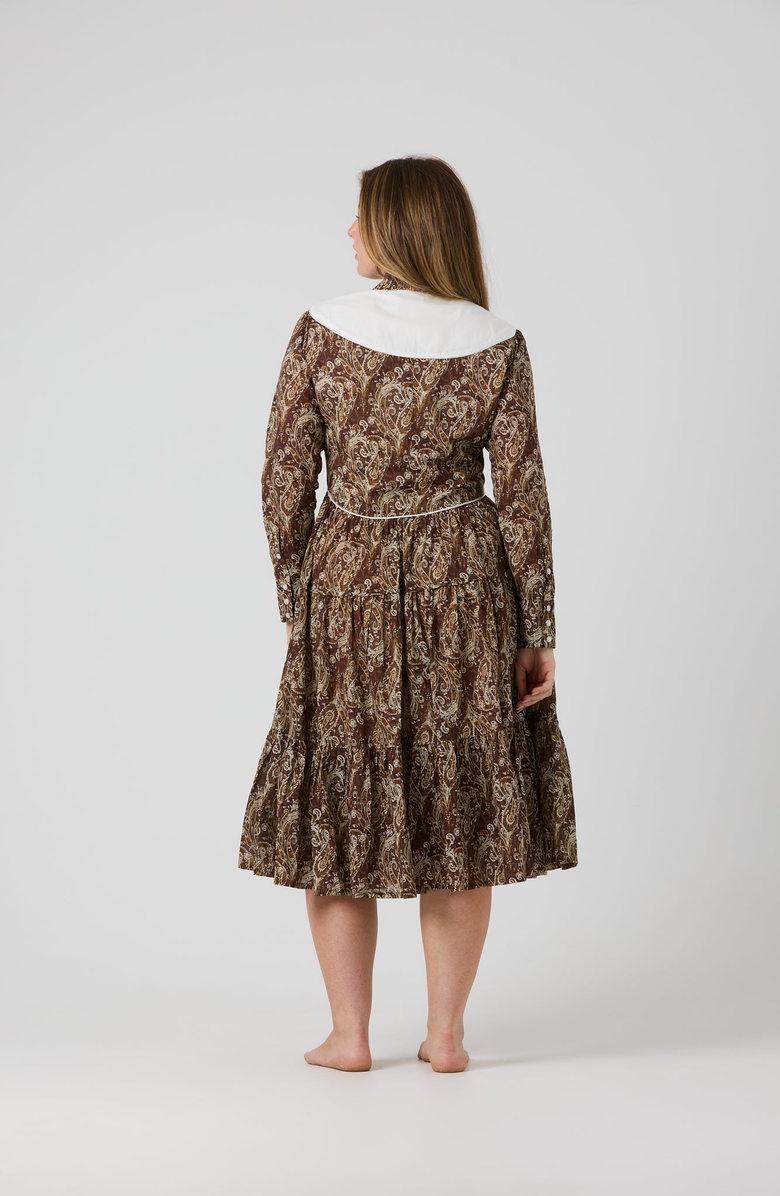 By Tess Collection Beck Dress, Alternate, color, Brown Paisley