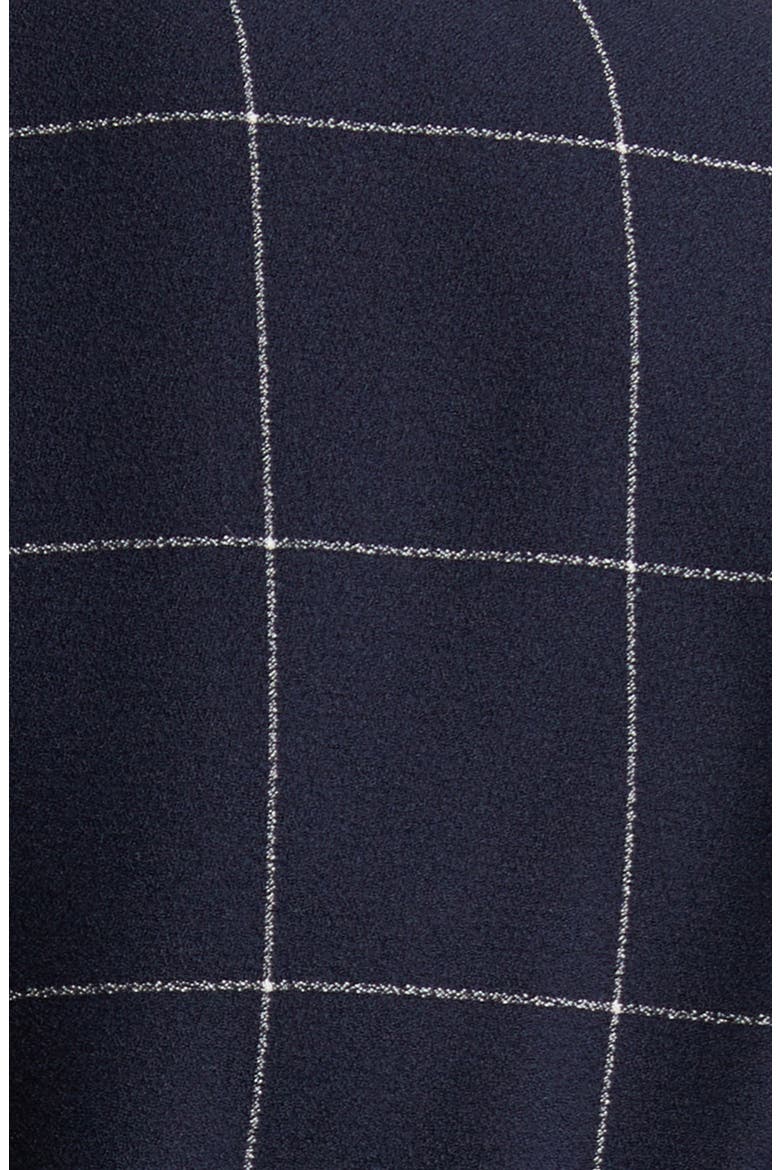 Windowpane Plaid Two-Piece Long Sleeve Dress, Alternate, color, NAVY IVORY