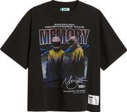 MEMORY LANE Oversize Crystal Embellished Nostalgic Champs Crop Graphic T-Shirt