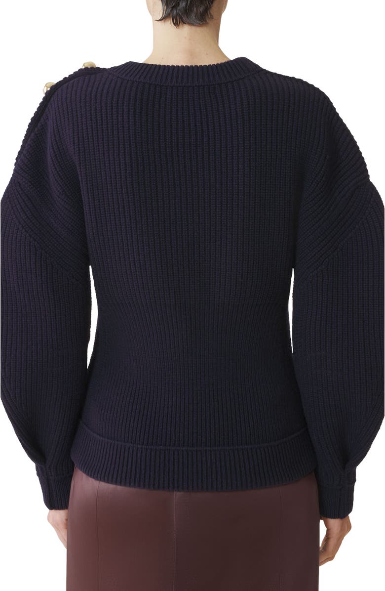 Lanvin Wool Ribbed Sweater, Alternate, color, 