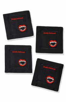 Deadly Delicious Embroidered Linen Cocktail Napkins
