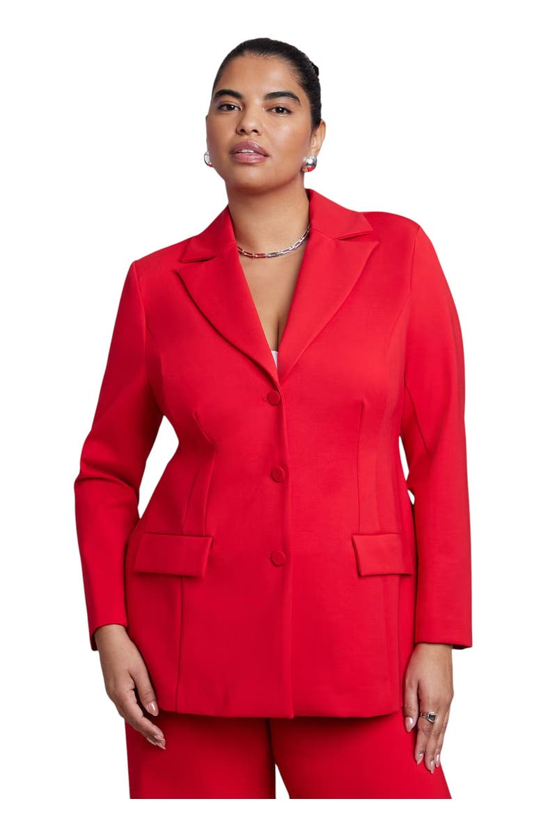 The Ultimate Stretch Nipped Waist Blazer, Main, color, BARBADOS CHERRY