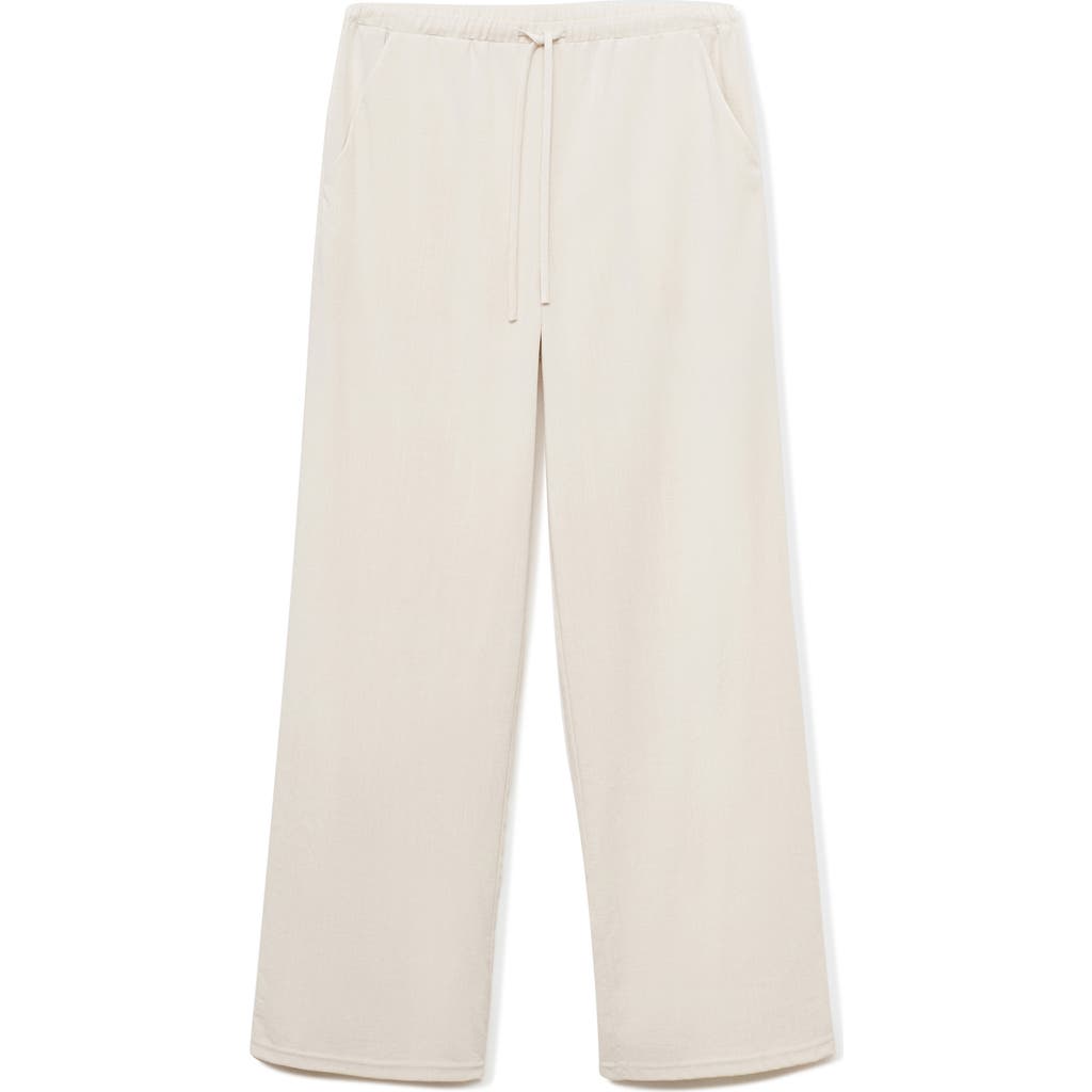 Mango Drawstring Straight Leg Pants In Neutral