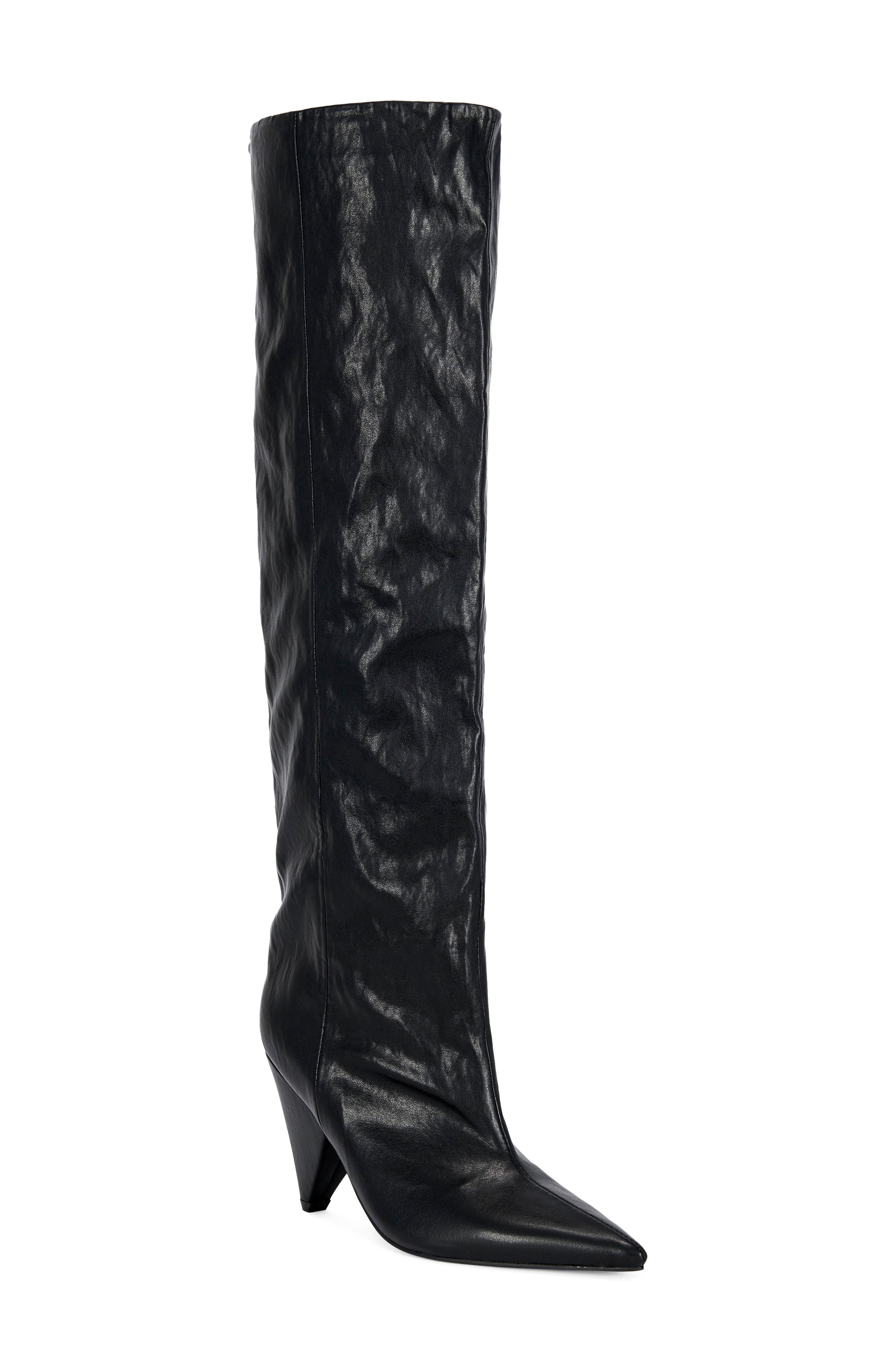 Rembrandt Pointed Toe Knee High Boot, Main, color, BLACK