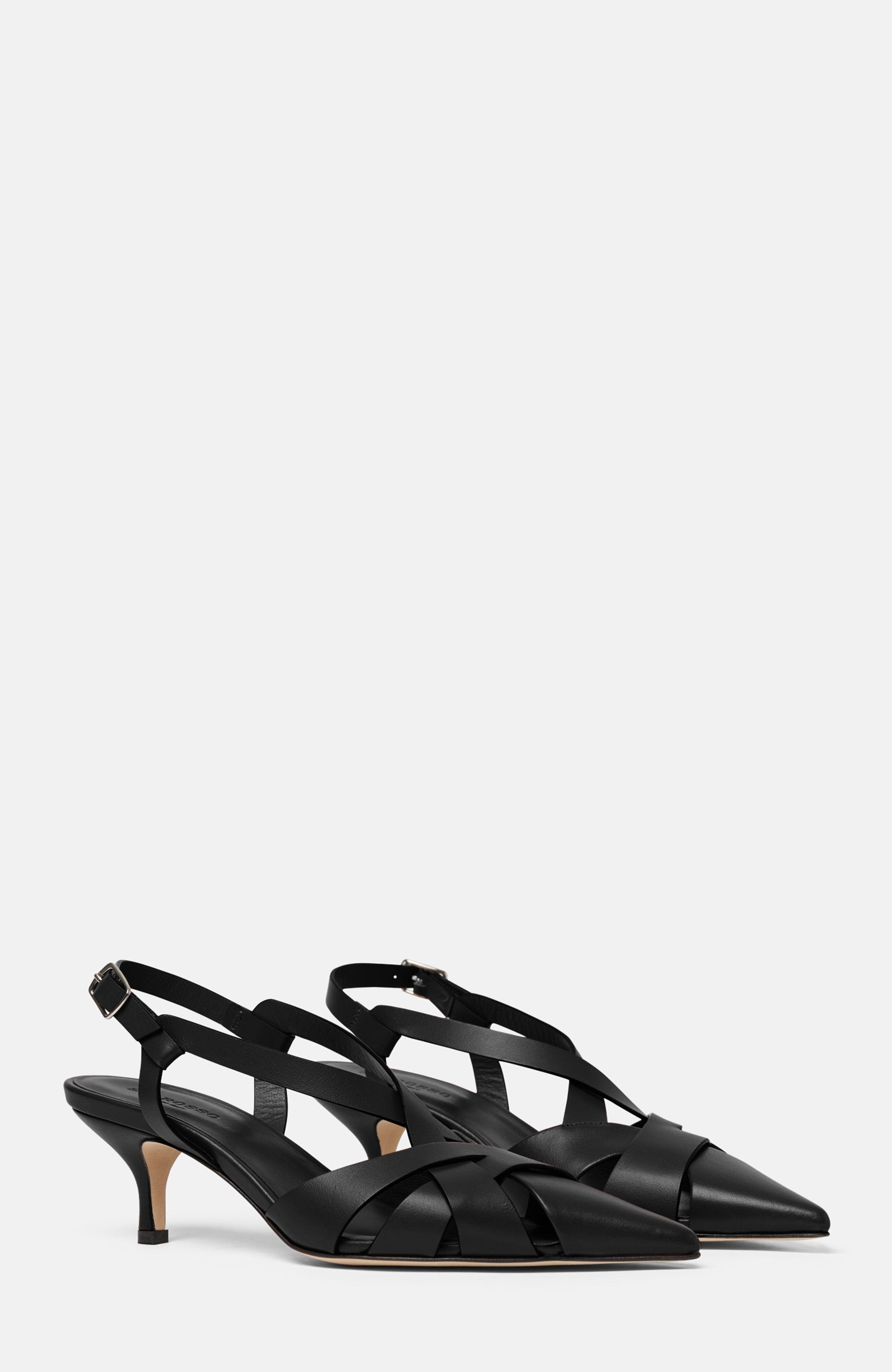 SCAROSSO Clio Pumps, Main, color, Black - Calf