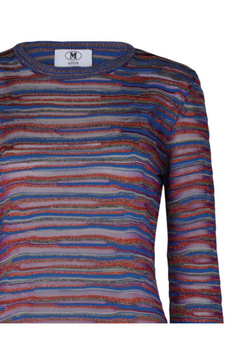 M Missoni Stripe Long Sleeve Wool Blend Knit Minidress, Alternate, color, Multi Purple Red Blue Grey