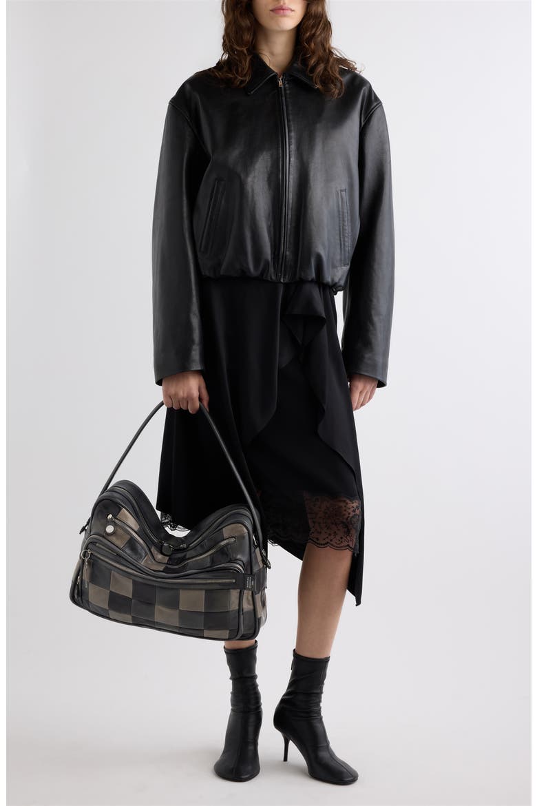 Lontea Leather Jacket, Alternate, color, BLACK