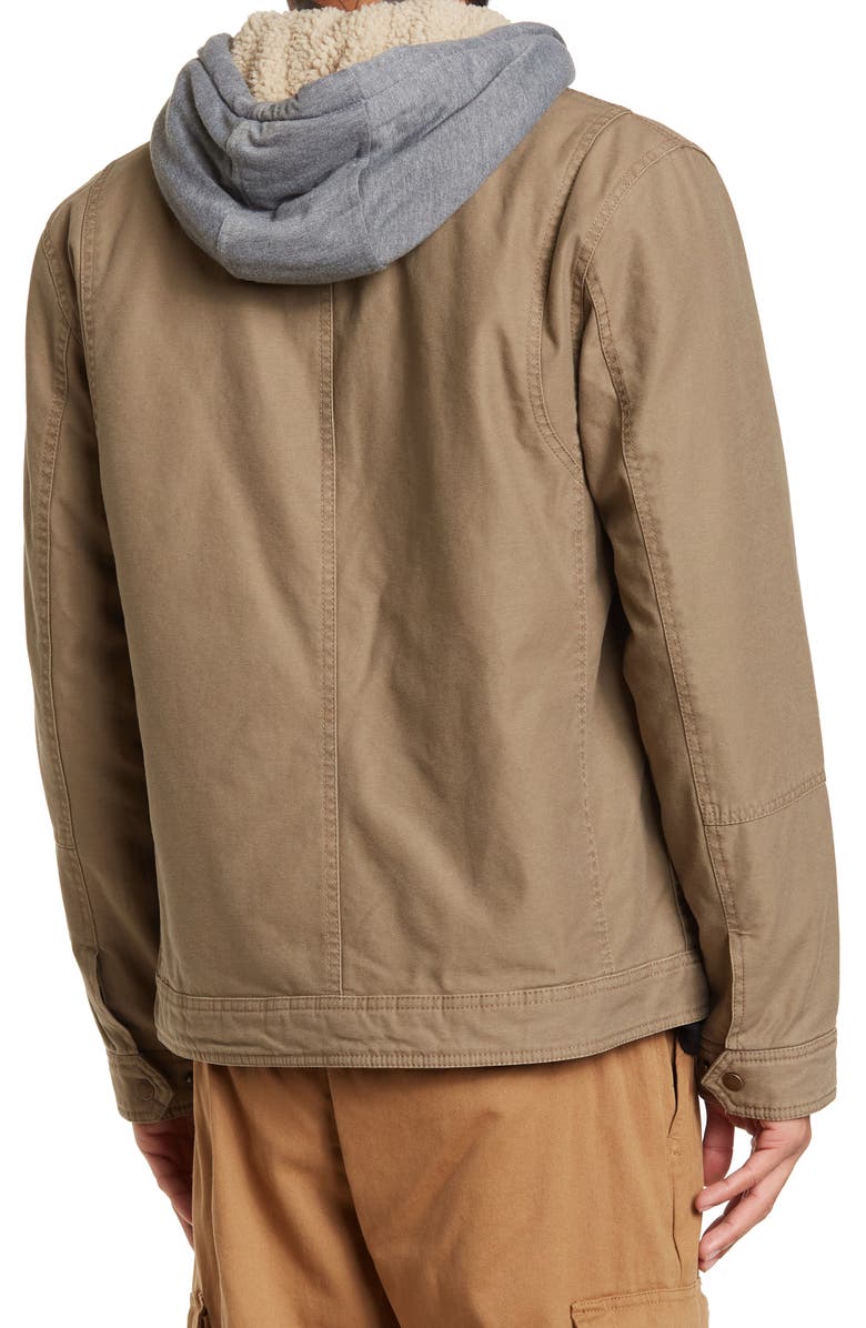 GUESS Canvas Trucker with Faux Shearling Lined Hood, Alternate, color,