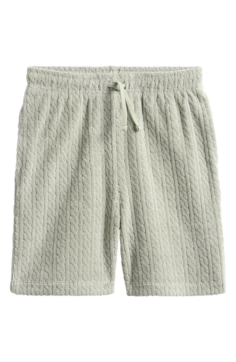 Reiss Kids' Tide Cable French Terry Shorts, Main, color, Sage