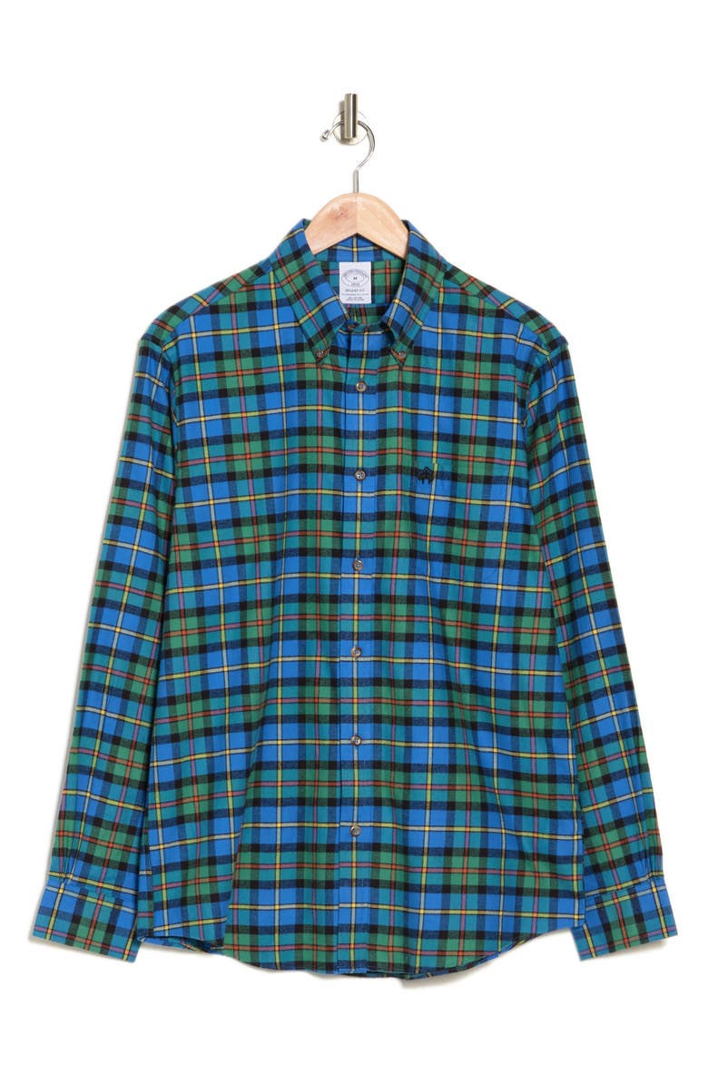 Brooks Brothers Regent Fit Tartan Print Button-Down Shirt, Alternate, color, 