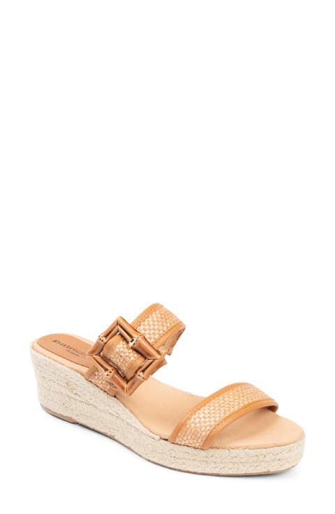 Soleil Bamboo Buckle Espadrille Wedge Sandal (Women)
