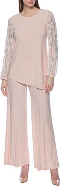 Marina Beaded Sleeve 2-Piece Pant Set
